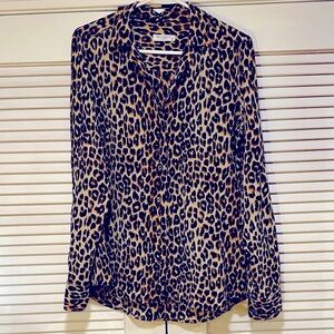Equipment Leopard Print Silk Button-Down Shirt